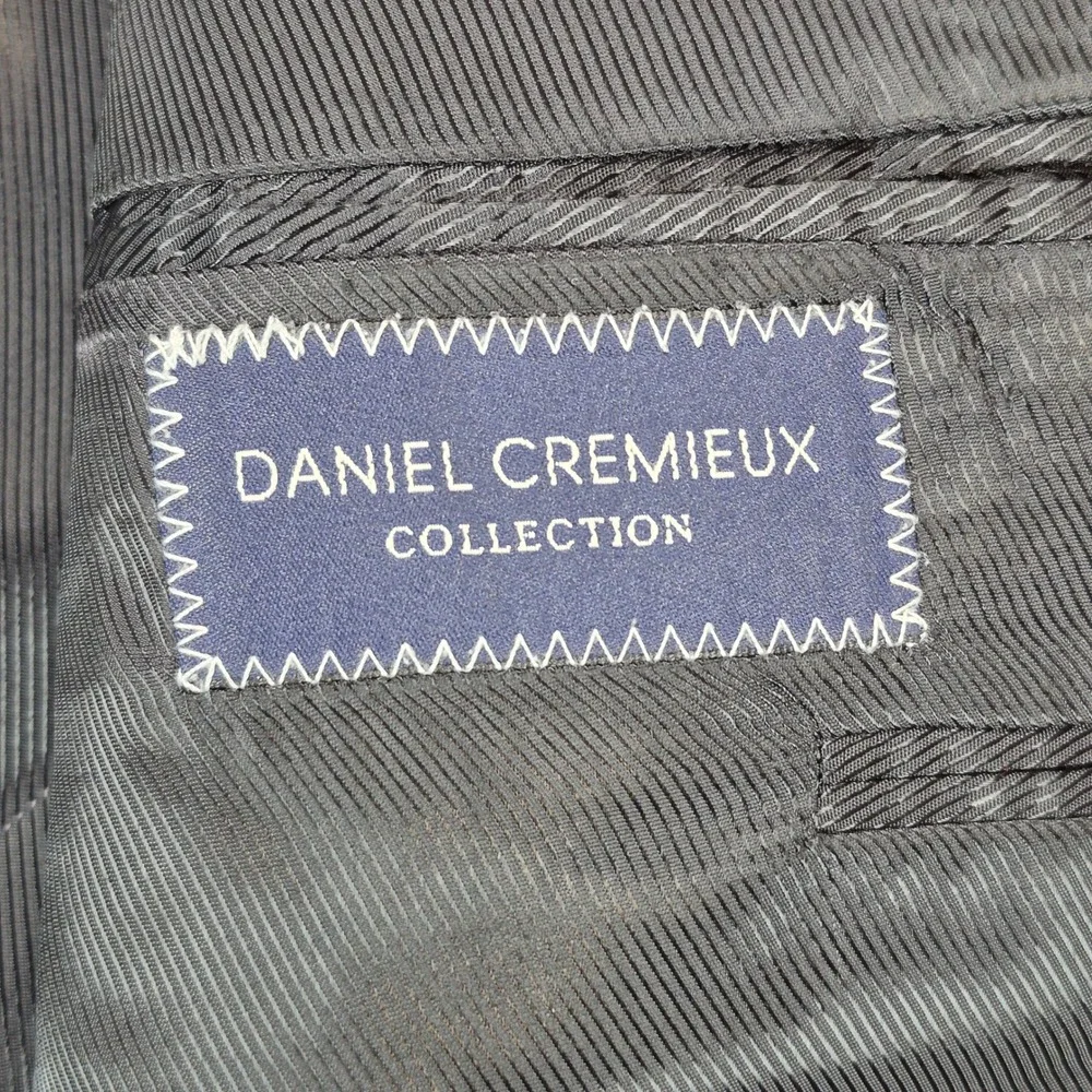 Daniel Cremieux Loro Piana Suit Mens 42L Black Pinstripe Blazer Pants 36x32